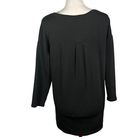 Calvin Klein Jeans black pullover top size M with split hem longer in the back - Picture 2 of 8